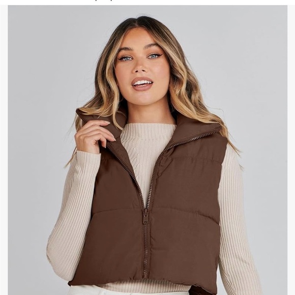 Brown Puffer Vest - Picture 3 of 3
